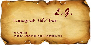 Landgraf Gábor névjegykártya